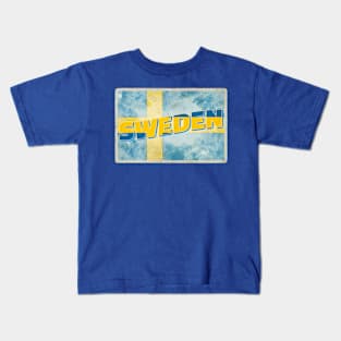 Sweden Vintage style retro souvenir Kids T-Shirt